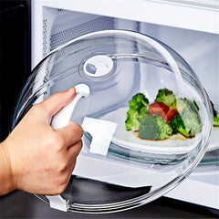 Microwave Food Anti Sputtering Cover with Handle Heat Resistant Lid