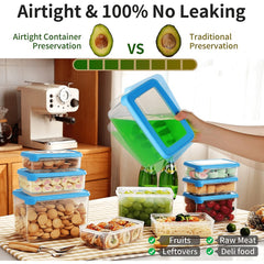 3pcs Airtight Food Storage Containers Leakproof Stackable Kitchen Containers