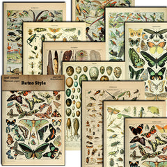 10pcs Large Insect Paper Retro Journal Decoration DIY Student Stationery