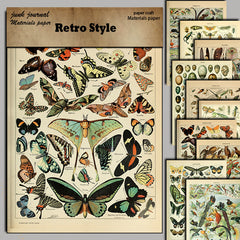 10pcs Large Insect Paper Retro Journal Decoration DIY Student Stationery