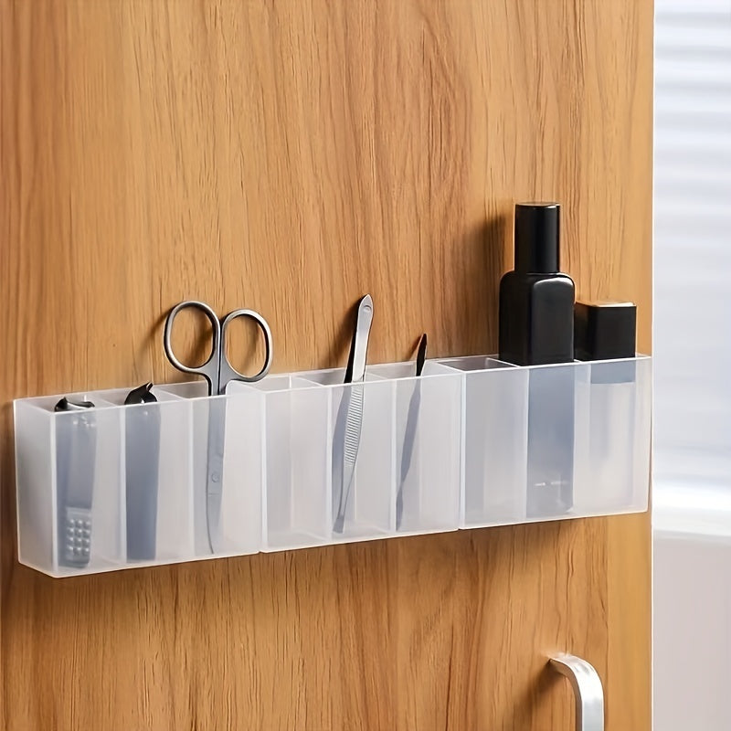 2pcs Wall Mounted 3 Grid Storage Box For Eyebrow Pencil Lipstick