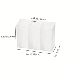 2pcs Wall Mounted 3 Grid Storage Box For Eyebrow Pencil Lipstick