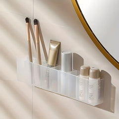 2pcs Wall Mounted 3 Grid Storage Box For Eyebrow Pencil Lipstick