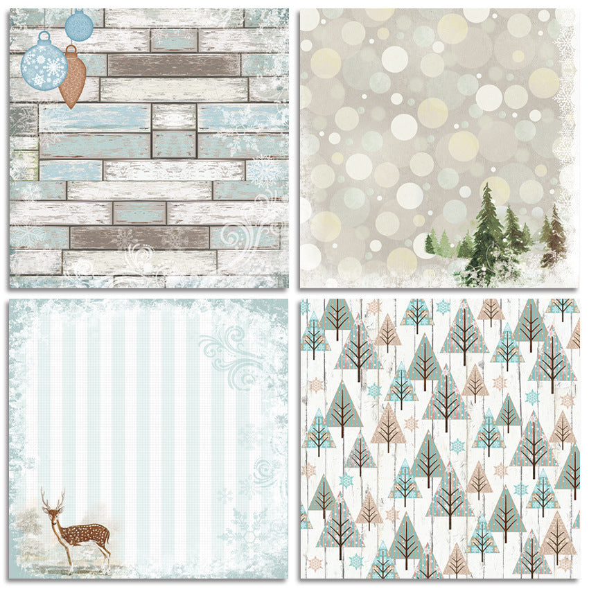 24 Sheets Christmas Snow Checkered Background Paper for Journal Making