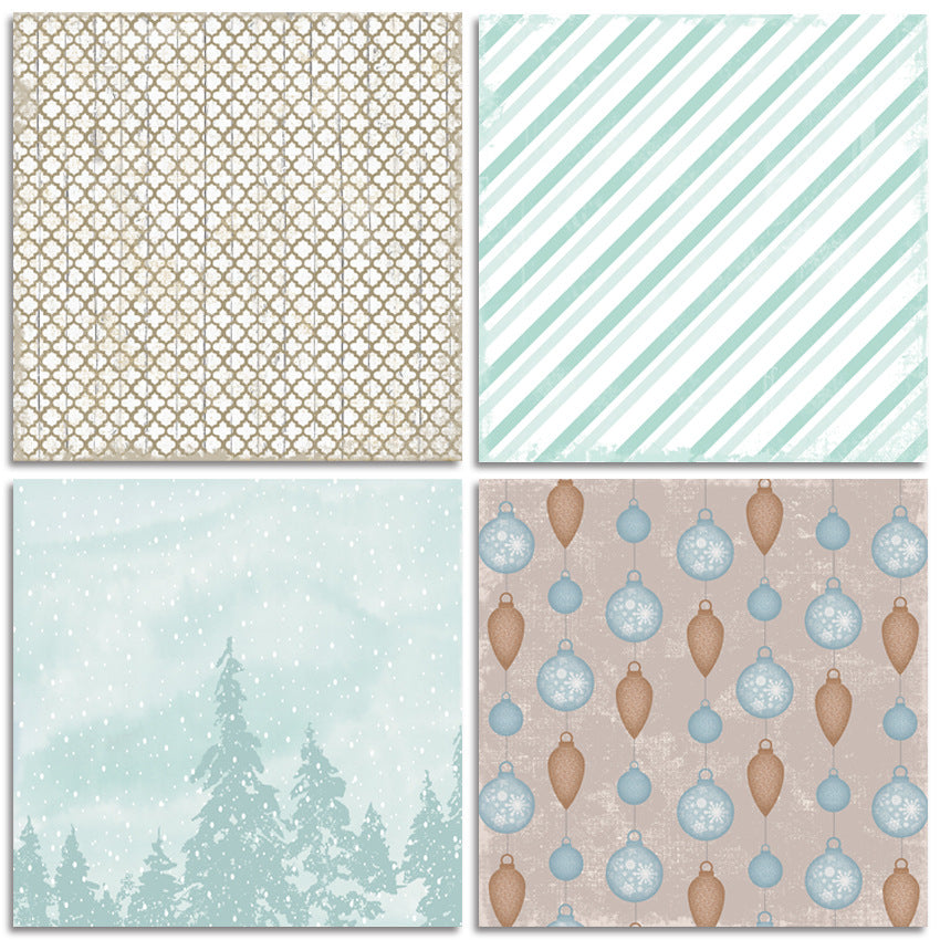 24 Sheets Christmas Snow Checkered Background Paper for Journal Making