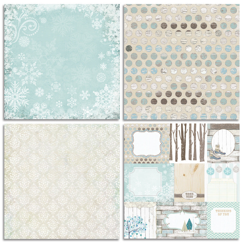 24 Sheets Christmas Snow Checkered Background Paper for Journal Making