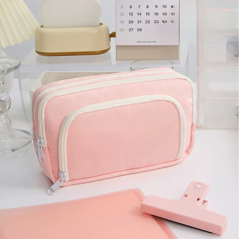 Large Capacity Pencil Case with Front Window, Stationery Box for Students