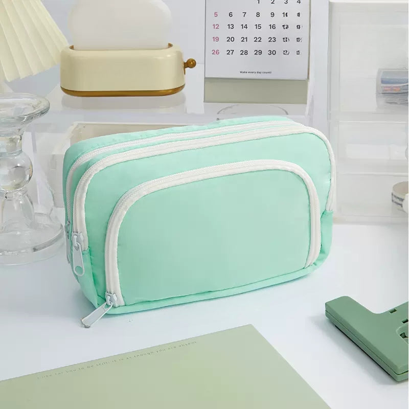 Large Capacity Pencil Case with Front Window, Stationery Box for Students