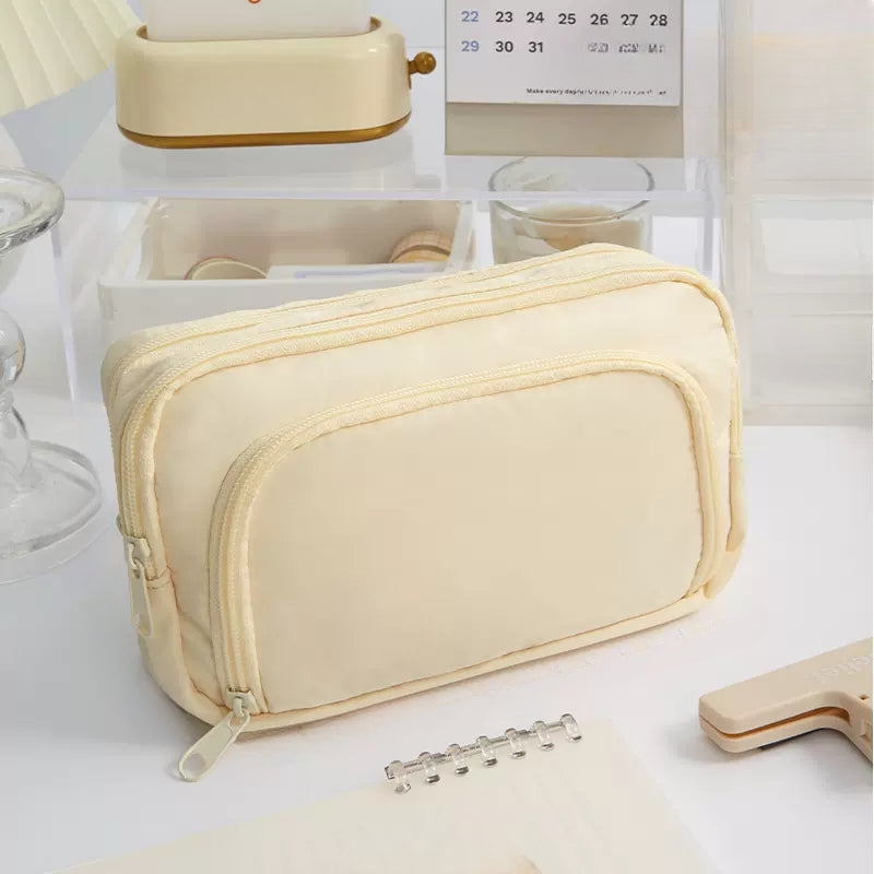 Large Capacity Pencil Case with Front Window, Stationery Box for Students