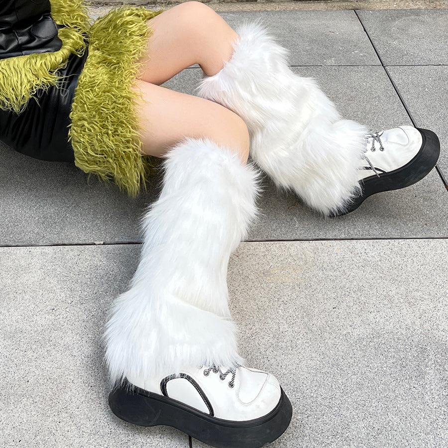 Plush Leg Warmers Knee High Socks Women's Stockings