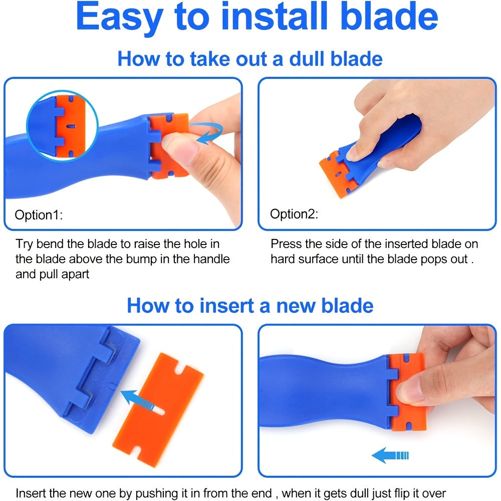 Plastic Razor Blade Scraper with 20pcs Blades for Gasket & Adhesive Removal