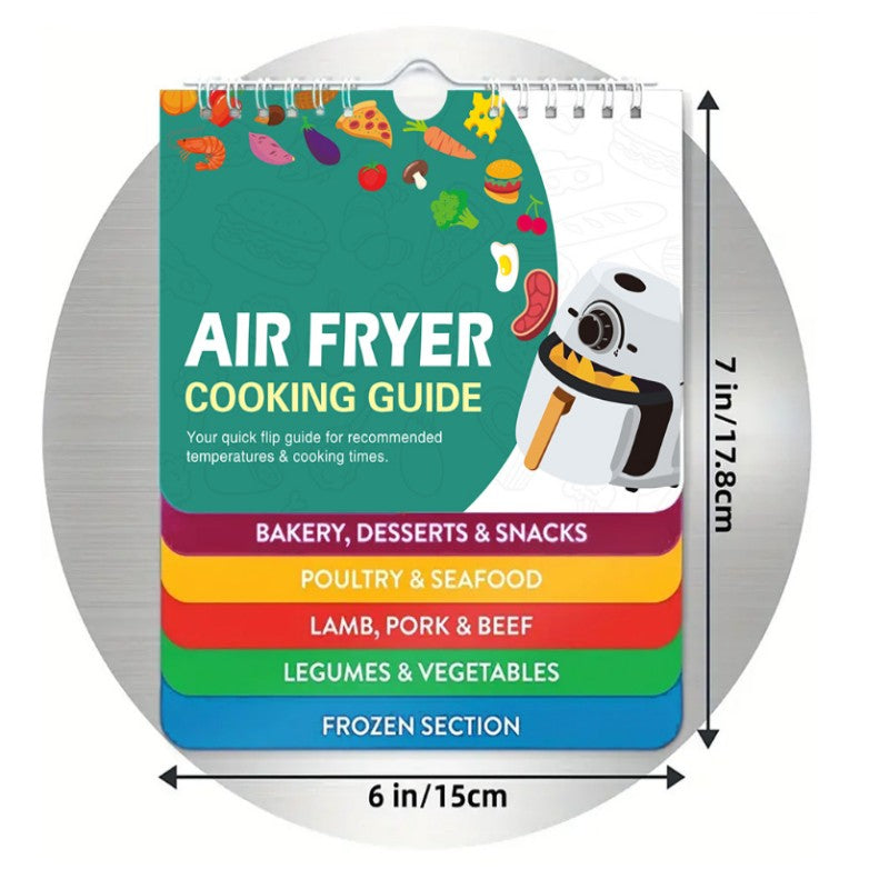 Air Fryer Cheat Sheet Magnets Cooking Guide Booklet