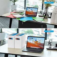 Oterri File Organizer Small Storage Box Cardboard File Folder Organizer