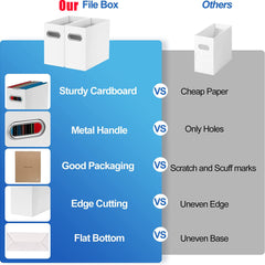 Oterri File Organizer Small Storage Box Cardboard File Folder Organizer