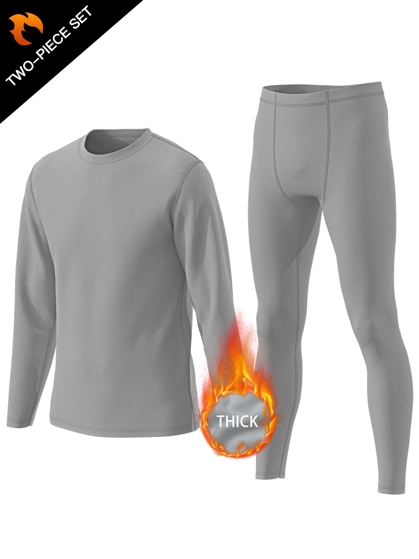 Men's Warm Quick-Dry Sport Set: Long Sleeve Tee & Compression Pants
