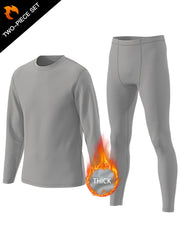 Men's Warm Quick-Dry Sport Set: Long Sleeve Tee & Compression Pants