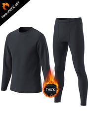 Men's Warm Quick-Dry Sport Set: Long Sleeve Tee & Compression Pants