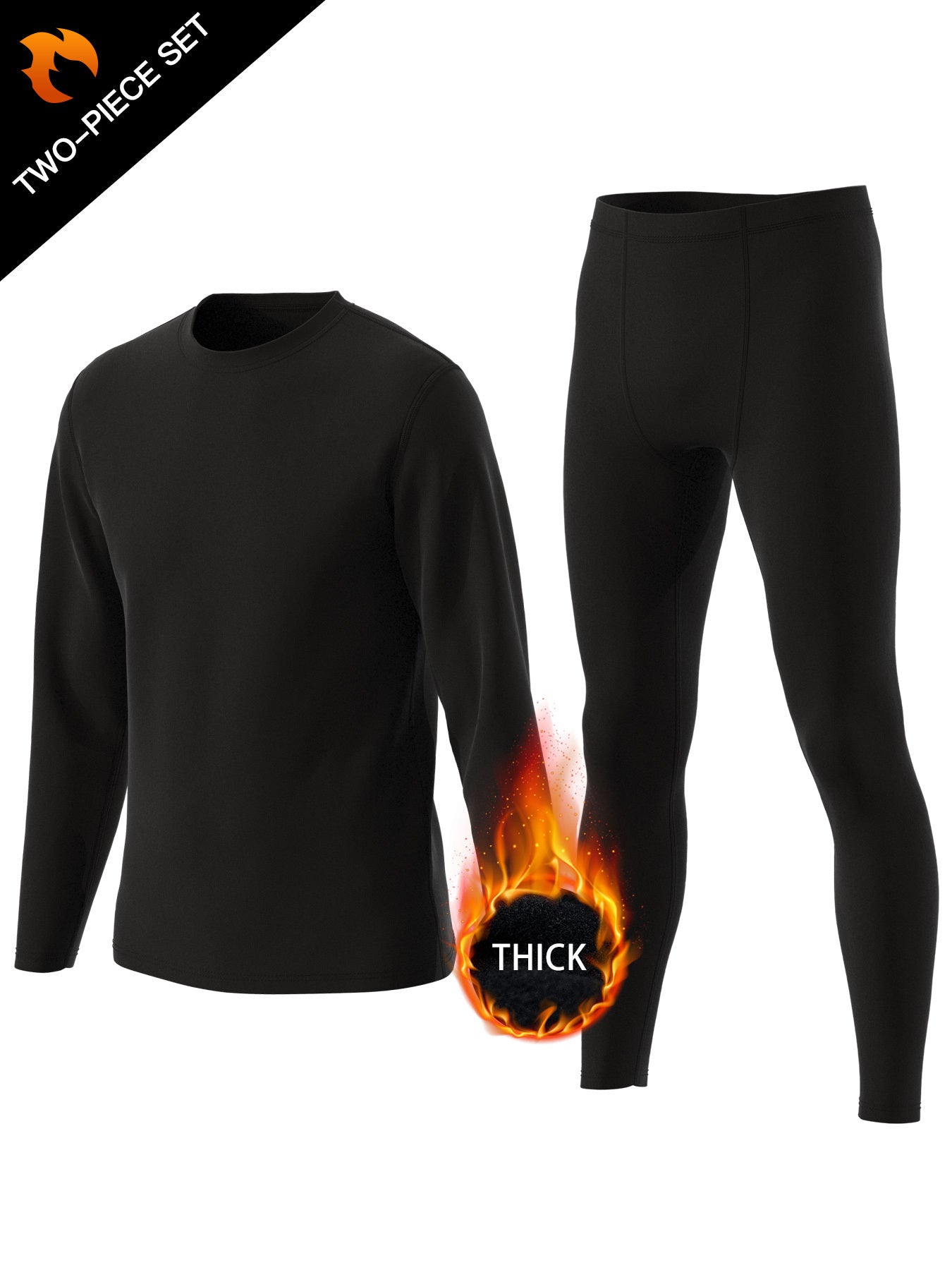 Men's Warm Quick-Dry Sport Set: Long Sleeve Tee & Compression Pants