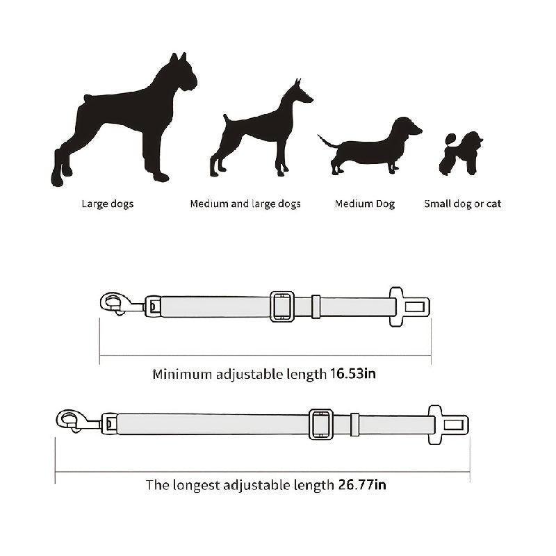 Adjustable Dog Leash Pet Safety Belts Dog Car Seat Belt Pet Traction Rope
