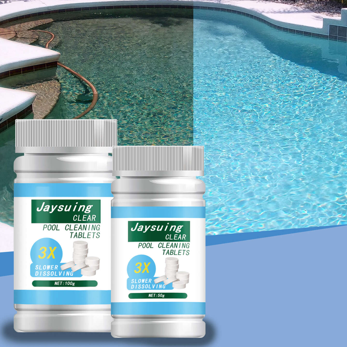 3pcs Pool Effervescent Tablets Hot Springs Massage Algae Remover