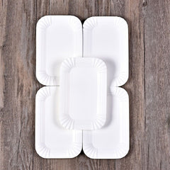 50pcs Rectangular Cake Tray Paper Plates Disposable Dinner Plate