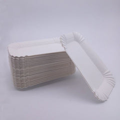 50pcs Rectangular Cake Tray Paper Plates Disposable Dinner Plate