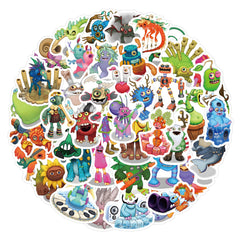 60pcs Monster Anime Love Doodle Waterproof Stickers Pack