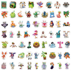 60pcs Monster Anime Love Doodle Waterproof Stickers Pack
