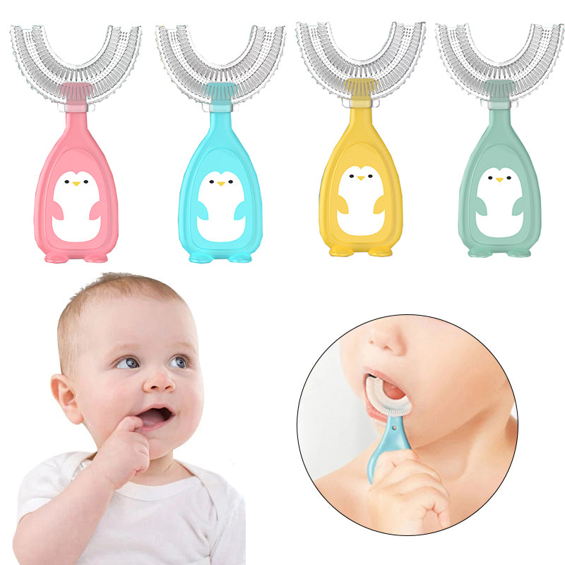 U-Shaped Silicone Toothbrush for Kids - Oral Cleaning Care