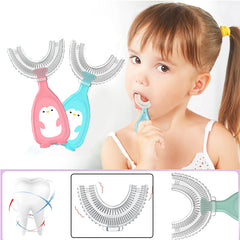 U-Shaped Silicone Toothbrush for Kids - Oral Cleaning Care