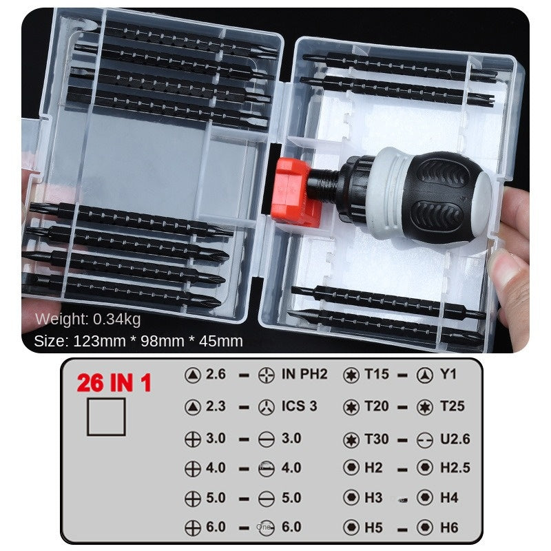 Ratchet Screwdriver Set with Slotted and Philips Heads