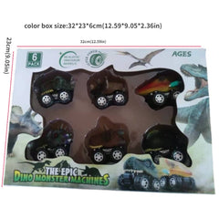 6-piece Christmas Toy Model Disassembly Engineering Car & Dinosaur Pull Back Car