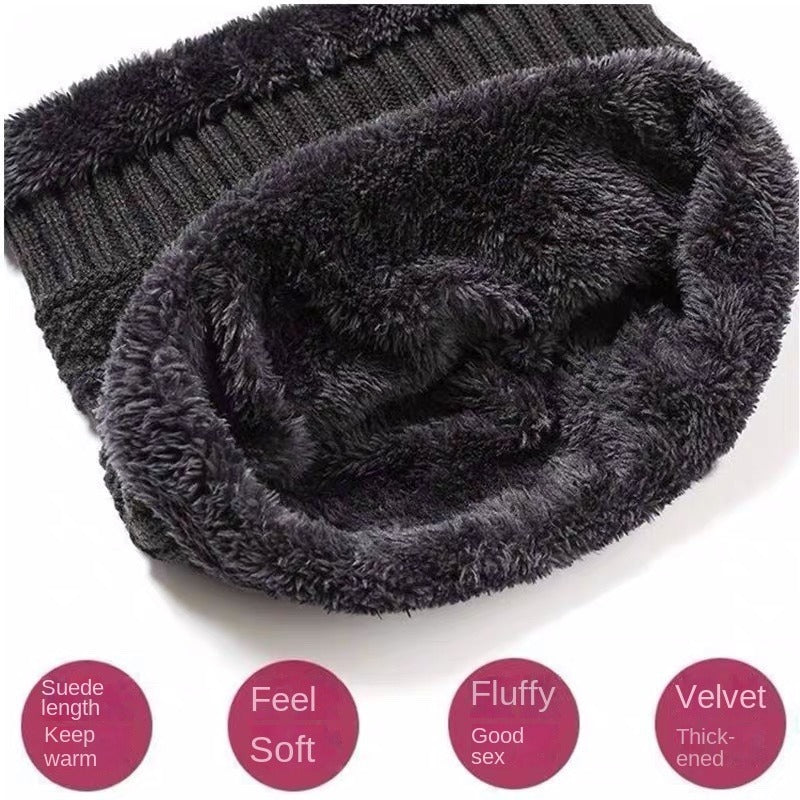 Men's Winter Cycling Hat And Neck Scarf Set Cold Proof Warm Ear Protection