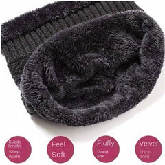 Men's Winter Cycling Hat And Neck Scarf Set Cold Proof Warm Ear Protection