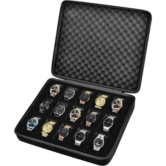 10 Slots Watch Box Organizer Men Watch Display Storage Case - Fits All Wristwatc