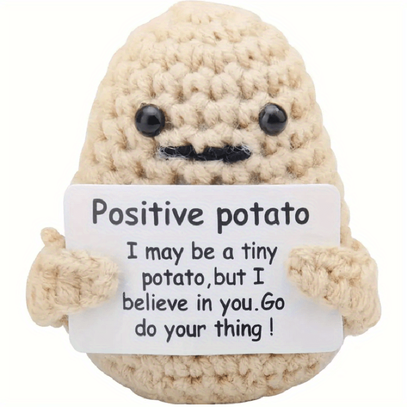 Potato Wool Knitting Doll Affirmation Card Creative Gift