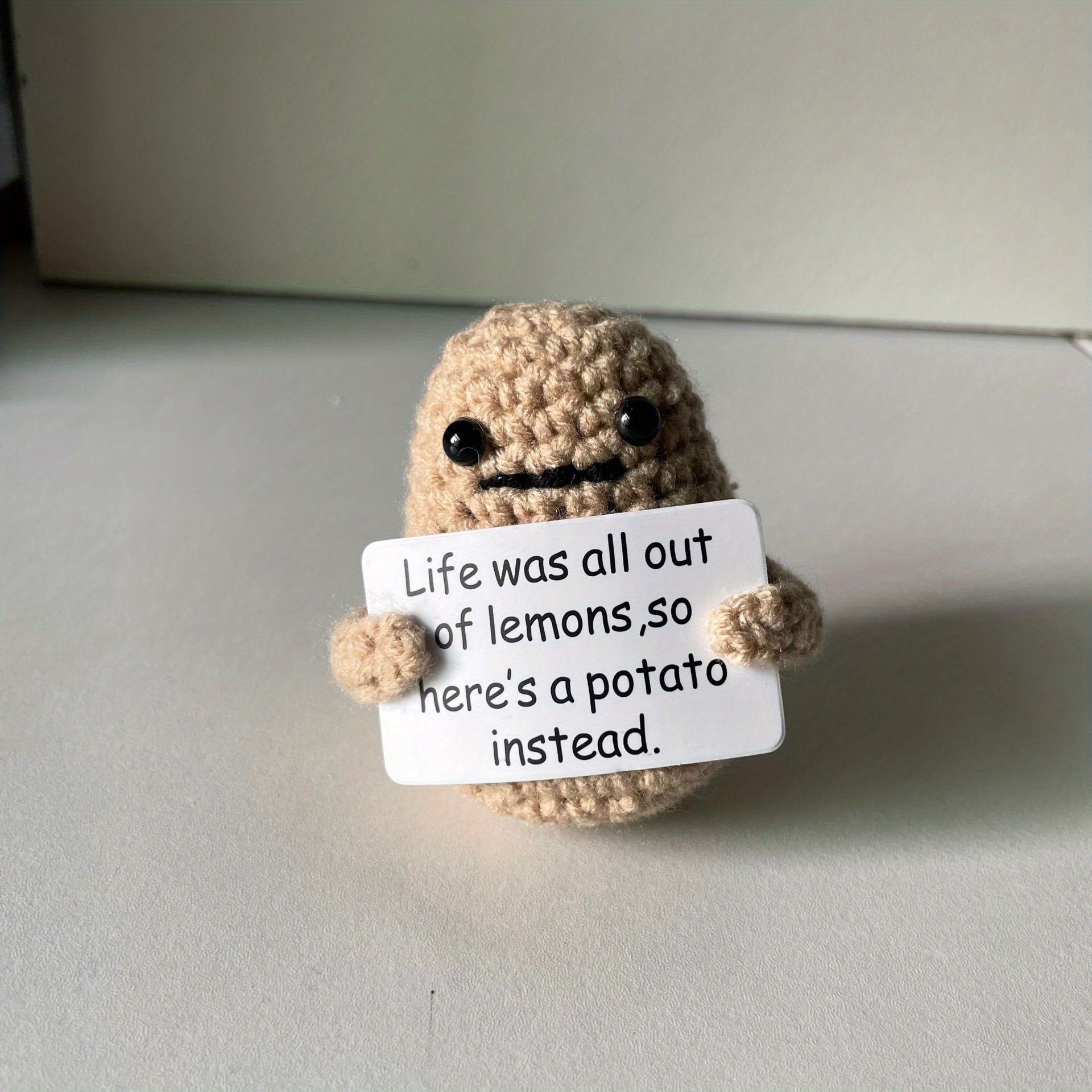 Potato Wool Knitting Doll Affirmation Card Creative Gift
