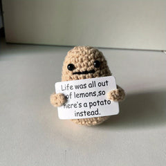 Potato Wool Knitting Doll Affirmation Card Creative Gift