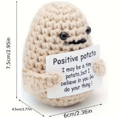 Potato Wool Knitting Doll Affirmation Card Creative Gift