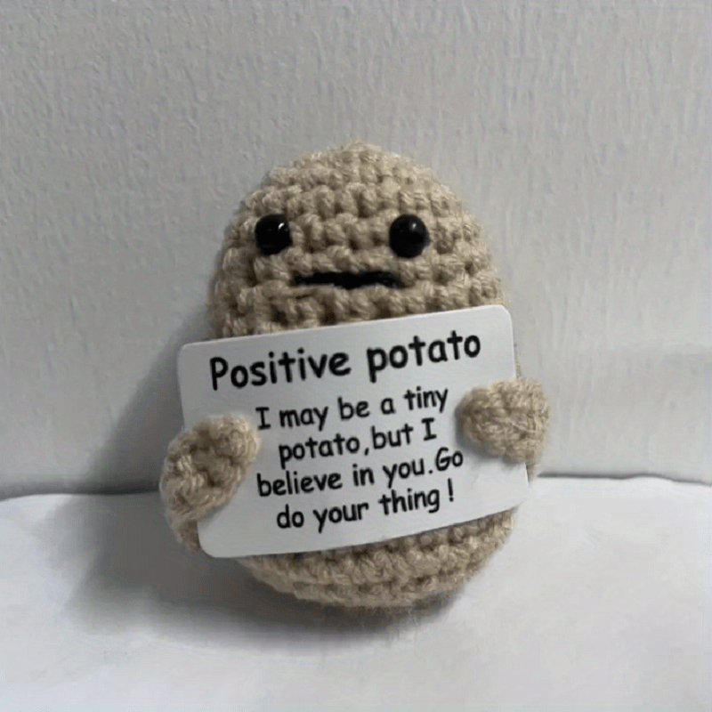 Potato Wool Knitting Doll Affirmation Card Creative Gift