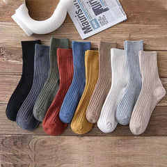 5 Pairs Men's Breathable Mid Tube Sports Socks