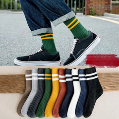 5 Pairs Men's Breathable Mid Tube Sports Socks