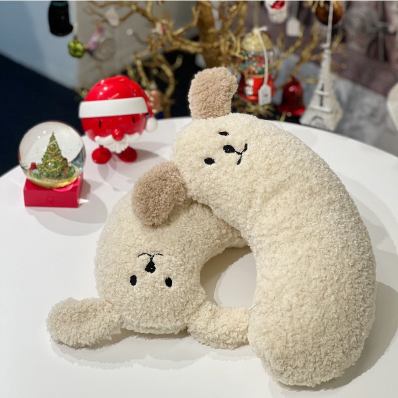 Arch Shaped Plush Dog Pillow for Cervical Spine Protection