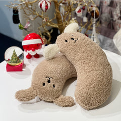 Arch Shaped Plush Dog Pillow for Cervical Spine Protection