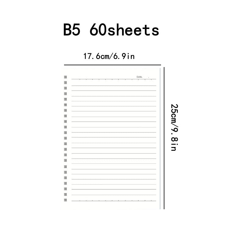 B5 PP Coil Notebook 60 Sheets Horizontal Line Exam Student