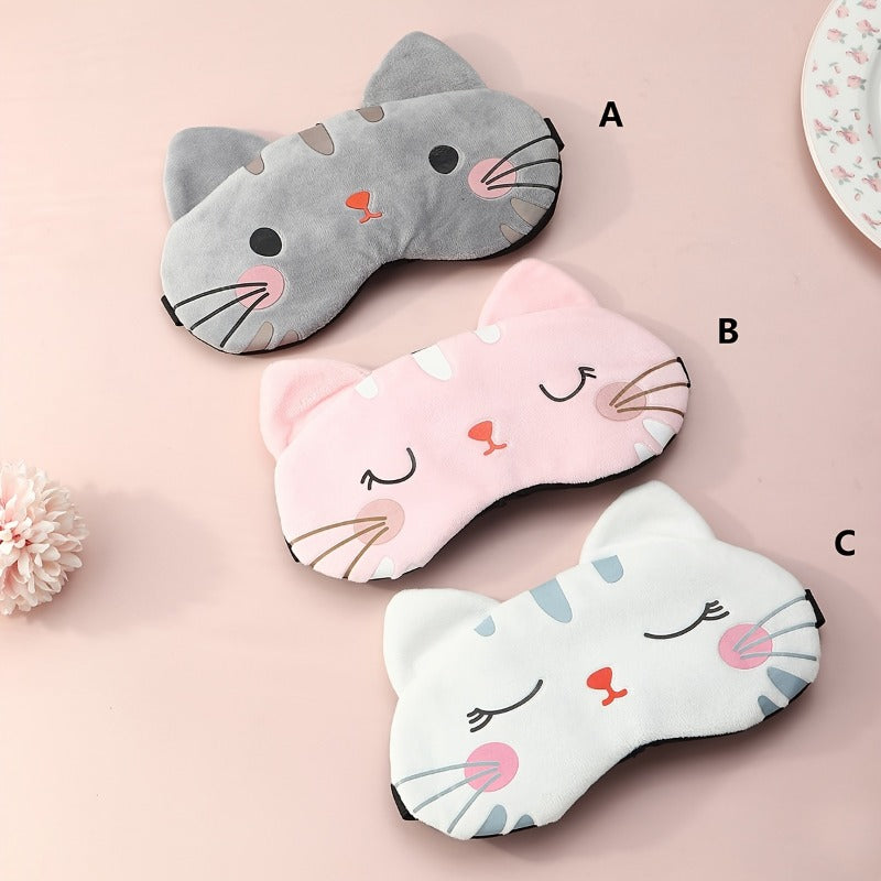 Cartoon Cat Sleep Eye Mask for Travel Rest Office