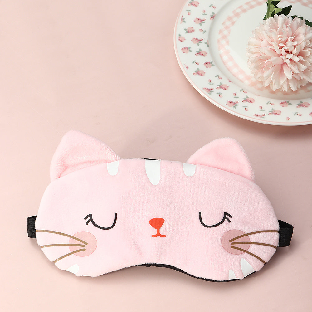 Cartoon Cat Sleep Eye Mask for Travel Rest Office
