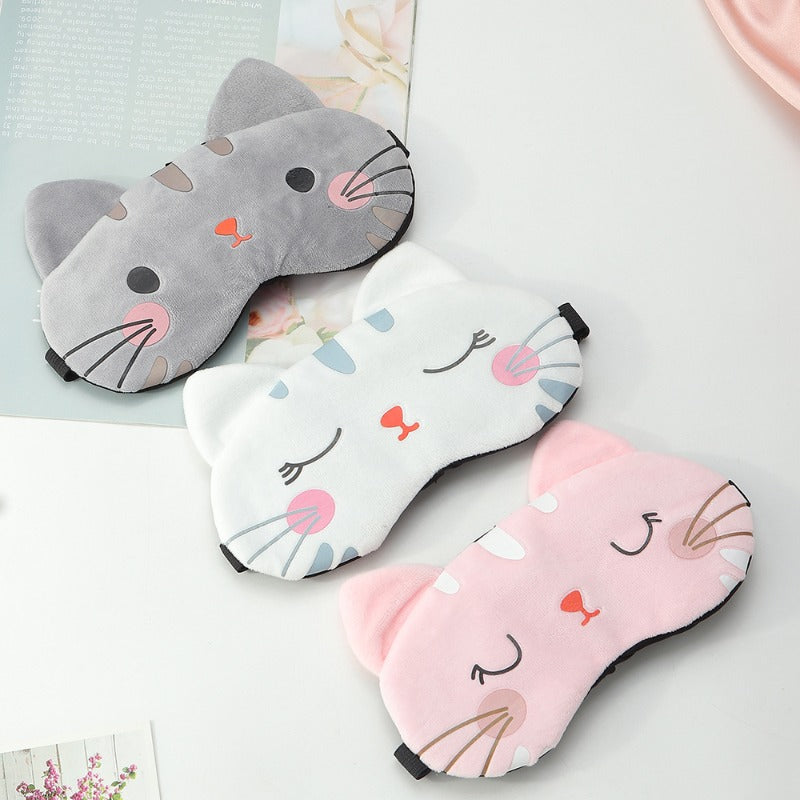 Cartoon Cat Sleep Eye Mask for Travel Rest Office