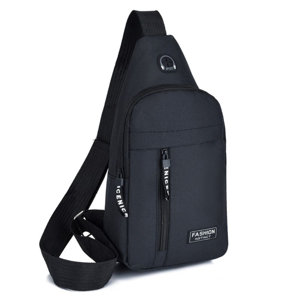Casual Crossbody Bag For Men Women Portable Shoulder Bag With Earphone Hole