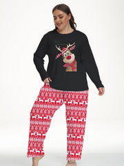  Christmas Pajama Set Women's Graphic Print Long Sleeve Tee & Pants